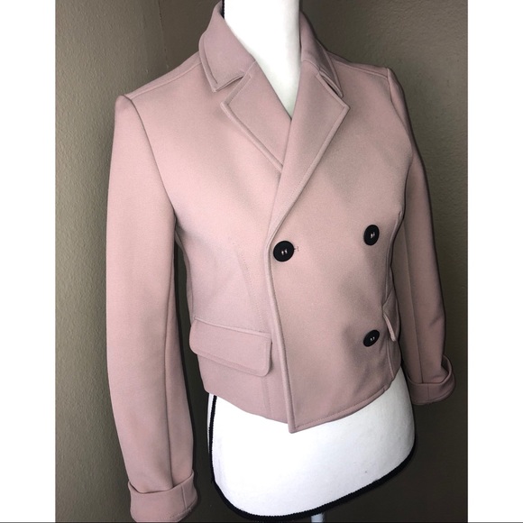 ZARA | Dusty Pink Crop Trench Coat Small - Picture 4 of 8
